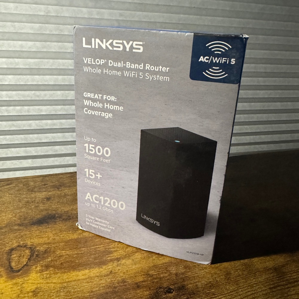 Linksys VLP0101B Velop AC1200 Mesh WiFi Router - Black‎ (1-Pack)